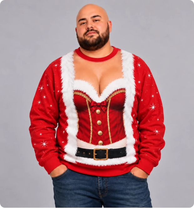 Cheeky Claus™ - Funny Ugly Christmas Sweater